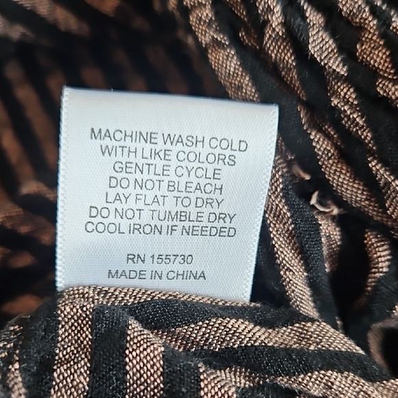 Jane and Delancey Brown & Black Vertical-Stripe Wide-Leg Set - Picture 11 of 11